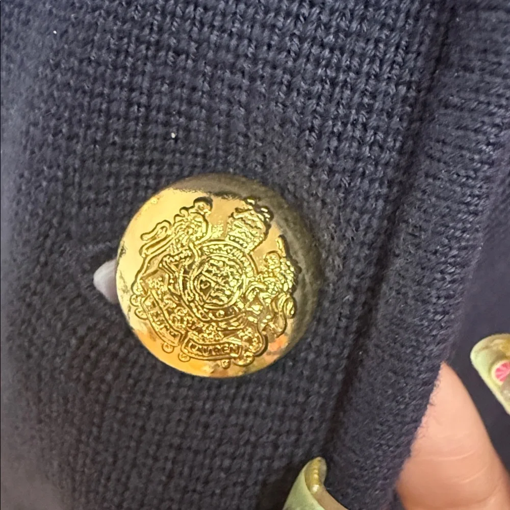 Elegant Lauren, Ralph Lauren Navy Women's Blazer with Gold Buttons - Picture 2 of 7